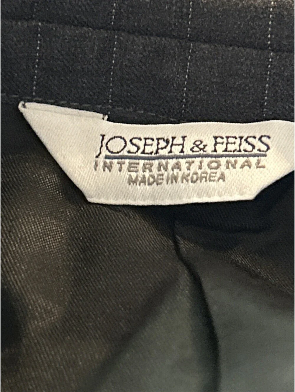 Joseph & Feiss 50 Regular 100%Wool Dark Gray Pin Stripe Blazer Jacket Business